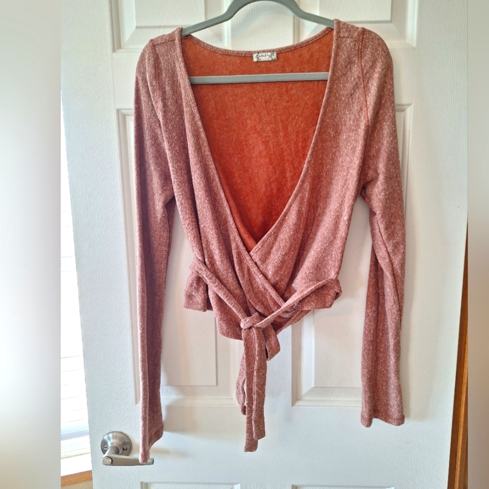 Free People Pink Wrap Cardigan